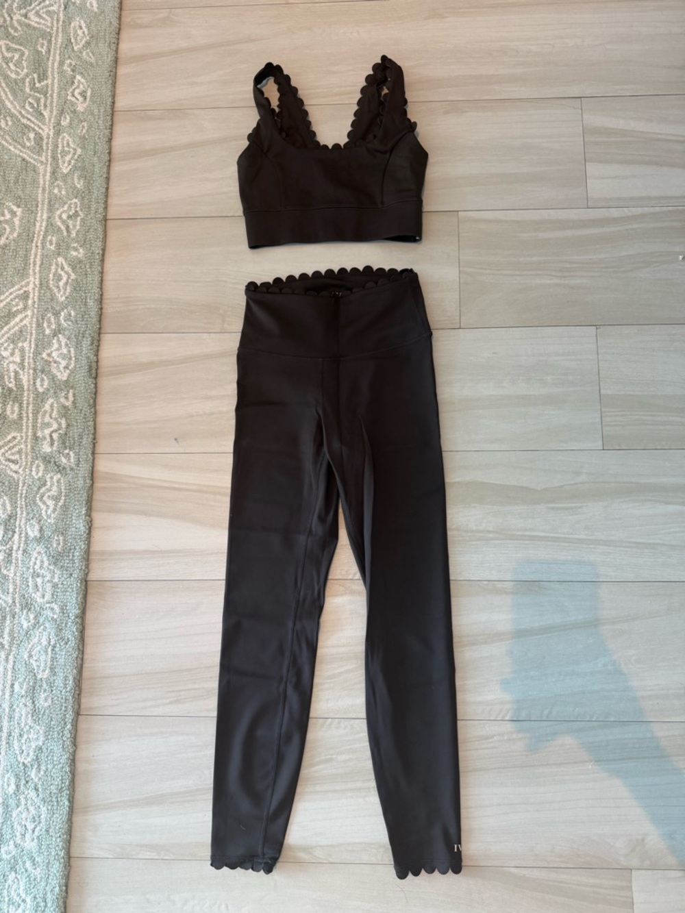 IVL Collective Chocolate Brown Scalloped Workout Set